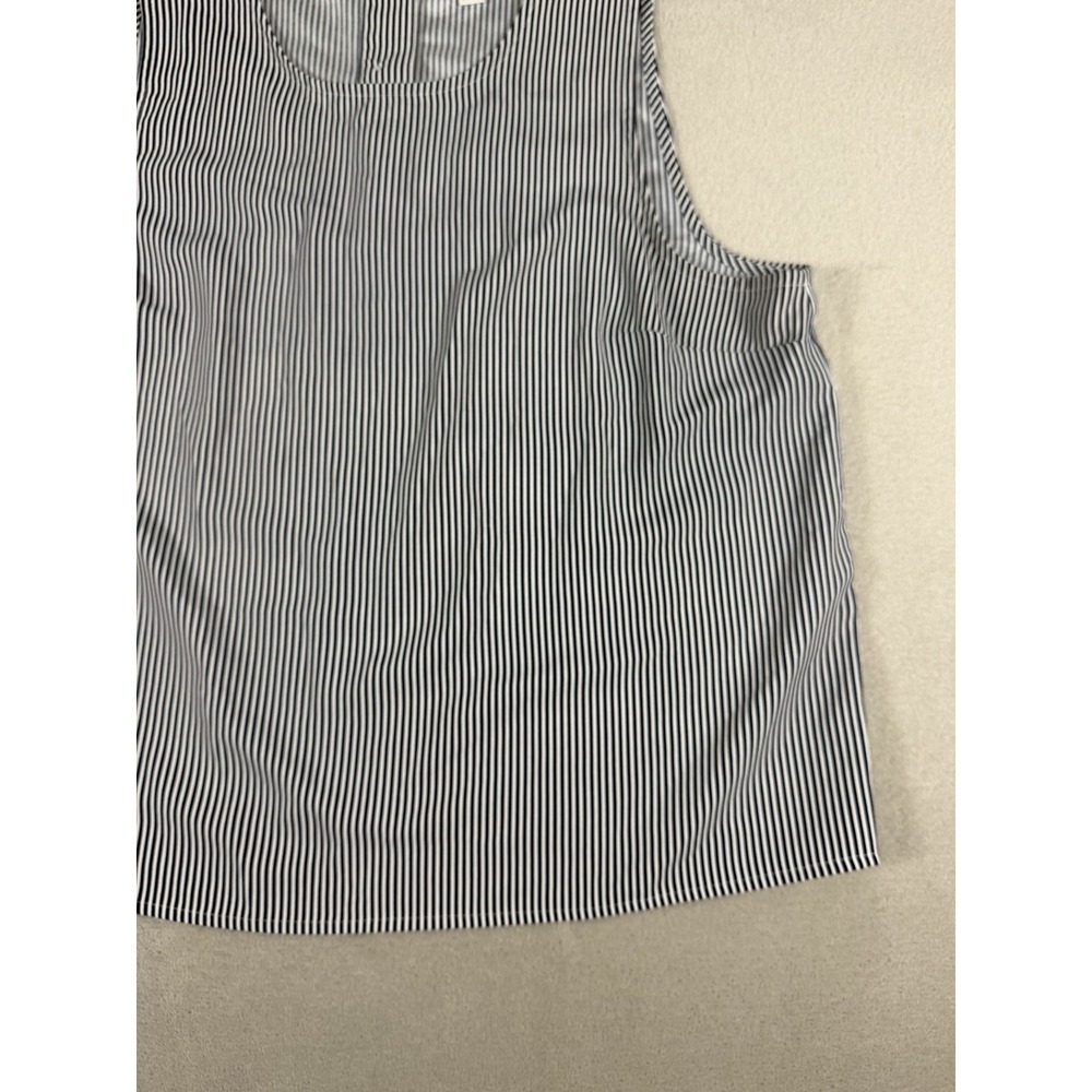 J.Crew Women's Sleeveless Striped Shell Blouse With Back Button Size L - Picture 6 of 16